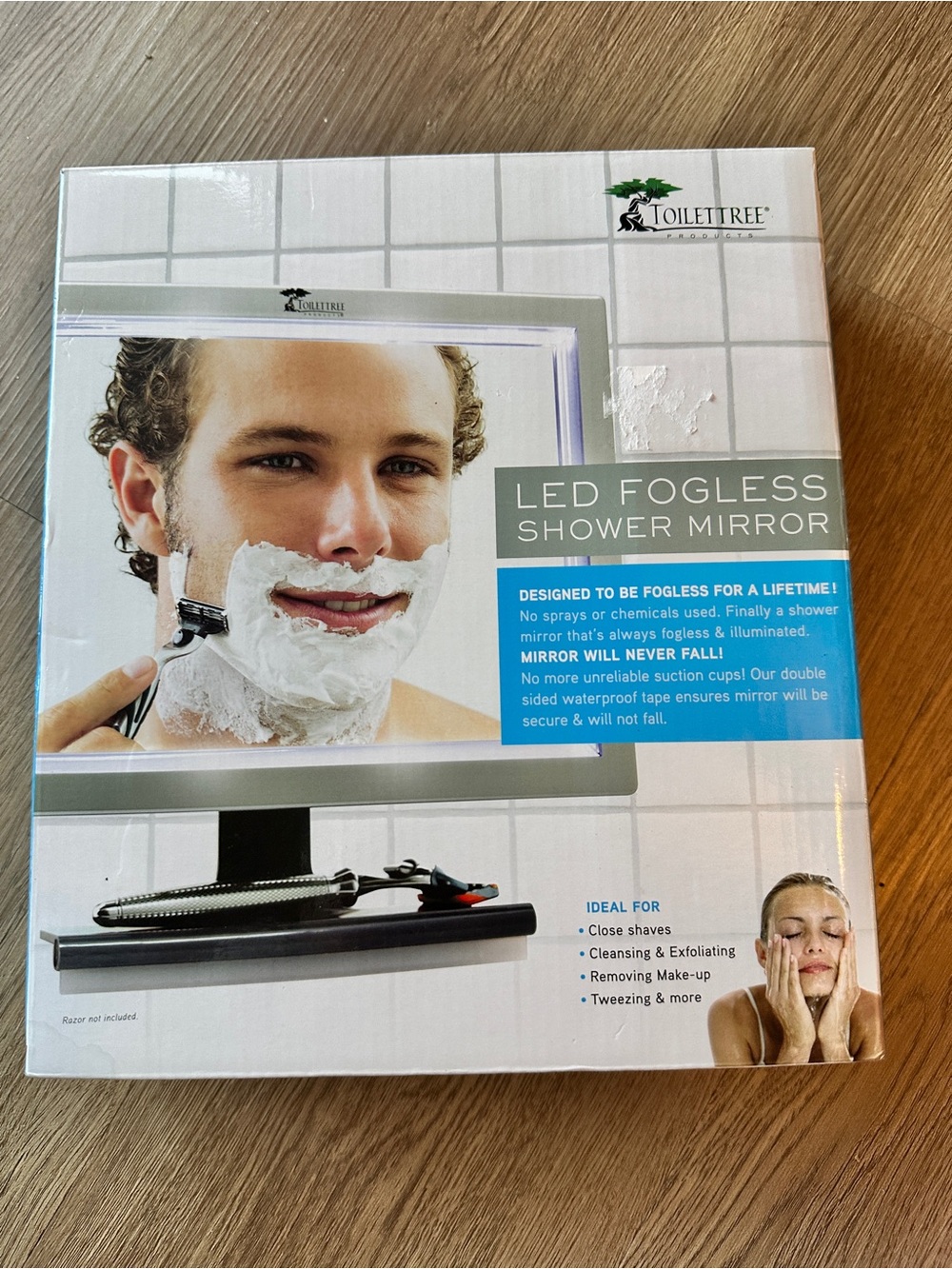 ToiletTree Products Fogless Shower Mirror with Squeegee Shaving Pamper Get Ready